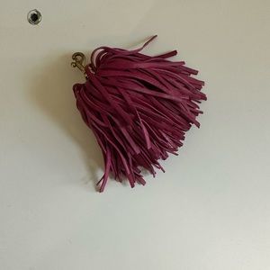 Blair Ritchey pink leather pom pom